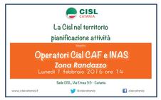 La Cisl nel territorio pianificazione attività